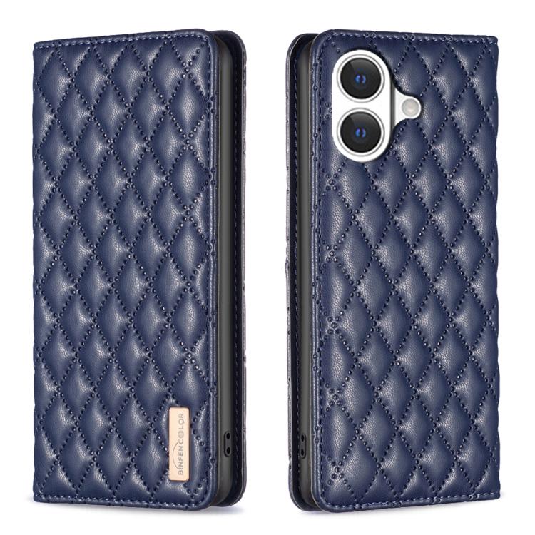Diamond Lattice Magnetic Leather Flip Phone Case