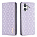 Diamond Lattice Magnetic Leather Flip Phone Case