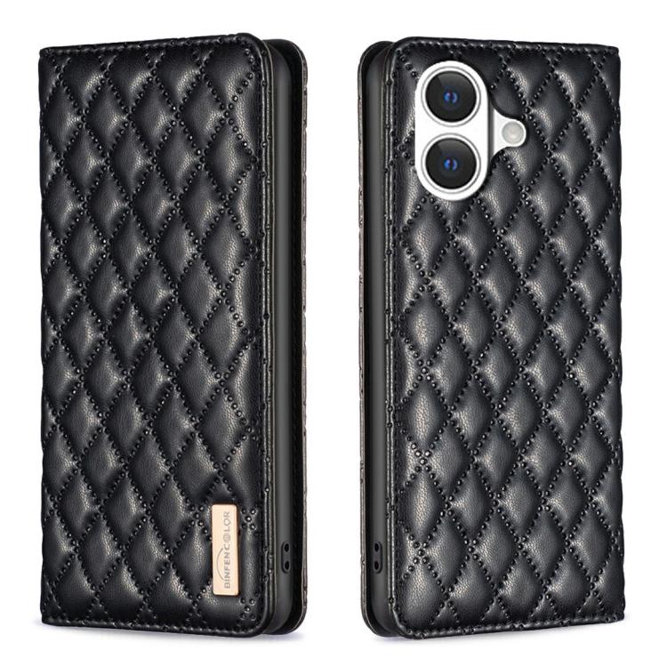 Diamond Lattice Magnetic Leather Flip Phone Case