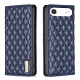 Diamond Lattice Magnetic Leather Flip Phone Case