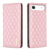 Diamond Lattice Magnetic Leather Flip Phone Case