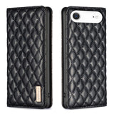 Diamond Lattice Magnetic Leather Flip Phone Case