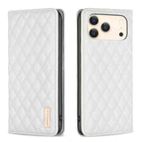 Diamond Lattice Magnetic Leather Flip Phone Case