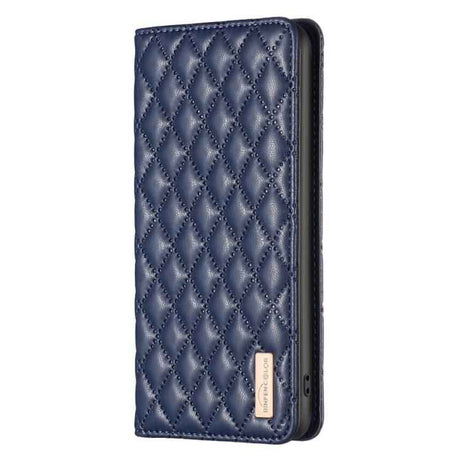 Diamond Lattice Magnetic Leather Flip Phone Case