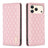 Diamond Lattice Magnetic Leather Flip Phone Case