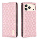 Diamond Lattice Magnetic Leather Flip Phone Case