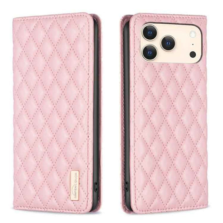 Diamond Lattice Magnetic Leather Flip Phone Case