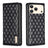 Diamond Lattice Magnetic Leather Flip Phone Case