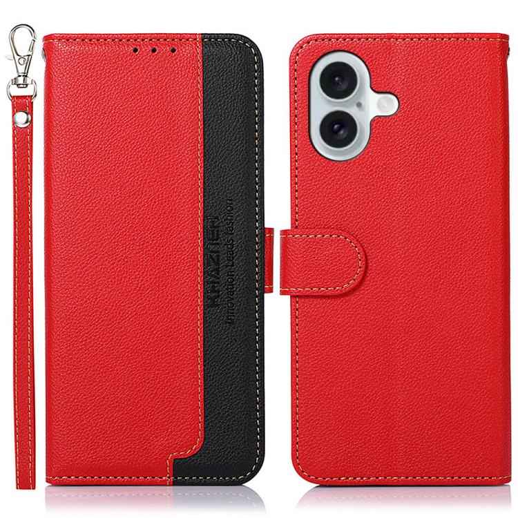 KHAZNEH Litchi Texture Leather RFID Phone Case