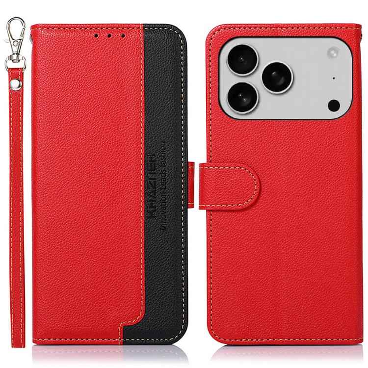 KHAZNEH Litchi Texture Leather RFID Phone Case