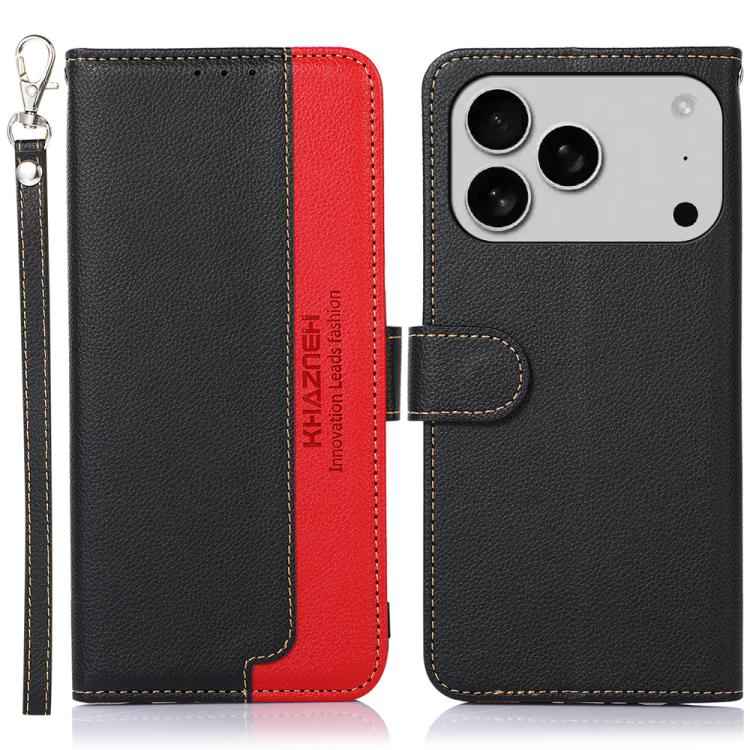 KHAZNEH Litchi Texture Leather RFID Phone Case