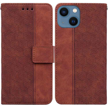 Geometric Embossed Leather Phone Case