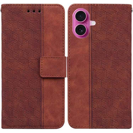 Geometric Embossed Leather Phone Case