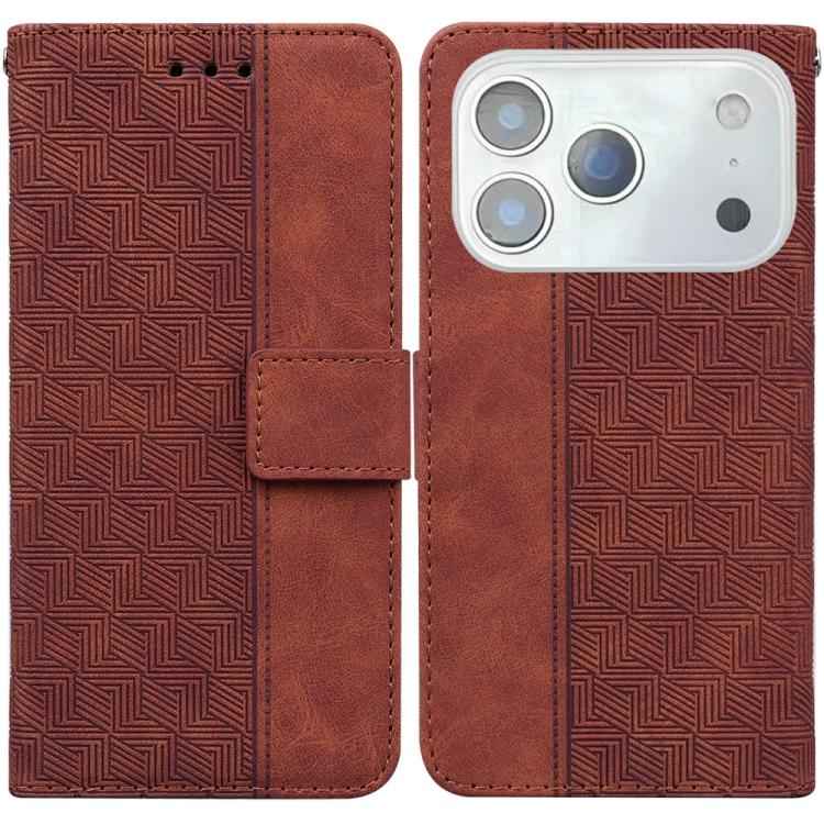 Geometric Embossed Leather Phone Case