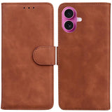 Skin Feel Pure Color Flip Leather Phone Case
