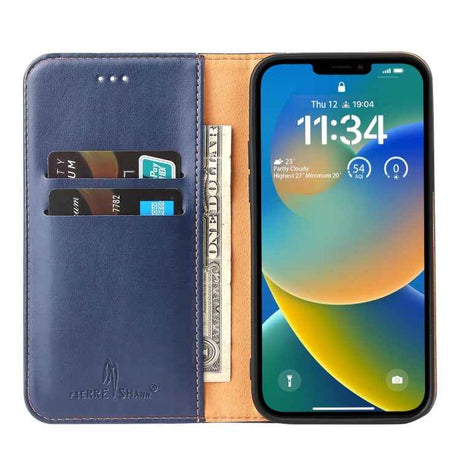 Fierre Shann PU Genuine Leather Texture Phone Case