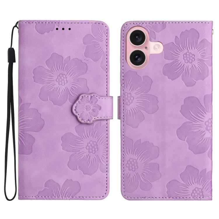 Flower Embossing Pattern Leather Phone Case
