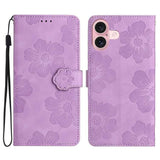 Flower Embossing Pattern Leather Phone Case