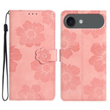 Flower Embossing Pattern Leather Phone Case