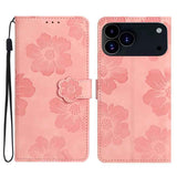 Flower Embossing Pattern Leather Phone Case