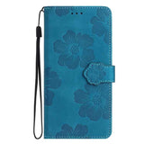 Flower Embossing Pattern Leather Phone Case
