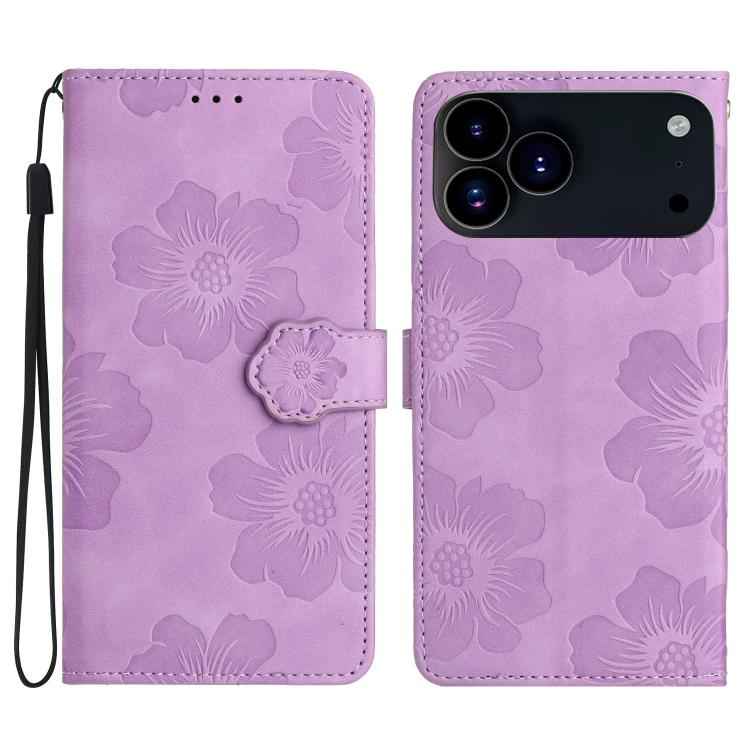 Flower Embossing Pattern Leather Phone Case