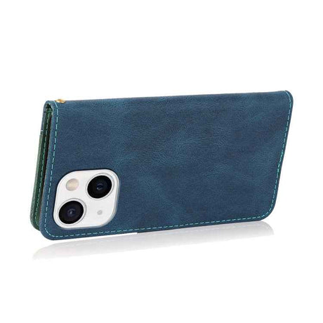 Dual-color Stitching Leather Phone Case