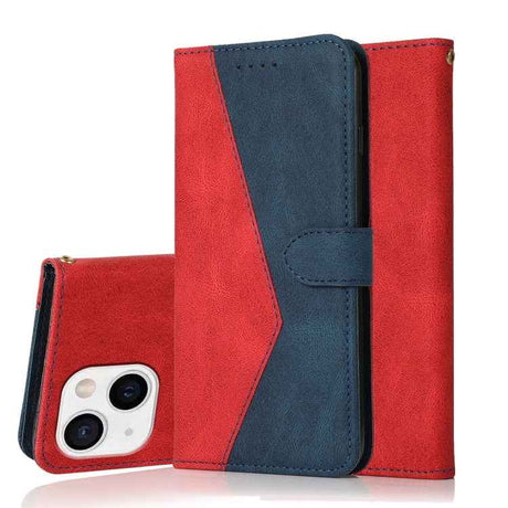 Dual-color Stitching Leather Phone Case