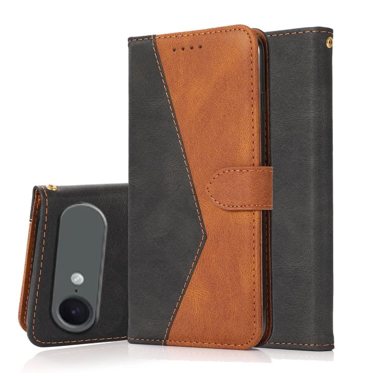 Dual-color Stitching Leather Phone Case