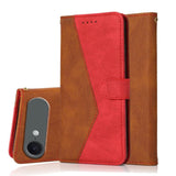 Dual-color Stitching Leather Phone Case