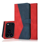 Dual-color Stitching Leather Phone Case