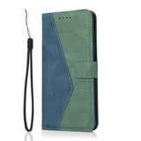 Dual-color Stitching Leather Phone Case