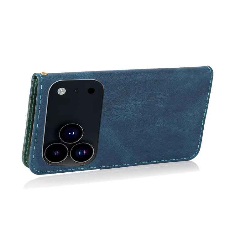 Dual-color Stitching Leather Phone Case