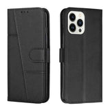 Stitching Calf Texture Buckle Leather Phone Case