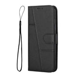 Stitching Calf Texture Buckle Leather Phone Case