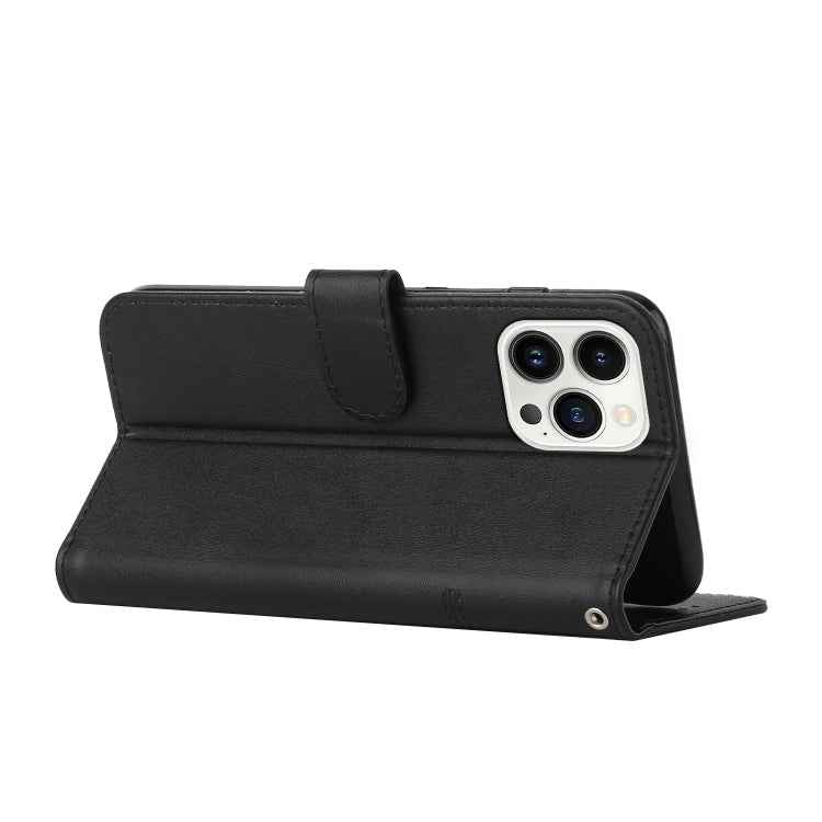 Stitching Calf Texture Buckle Leather Phone Case