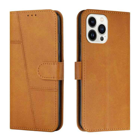 Stitching Calf Texture Buckle Leather Phone Case