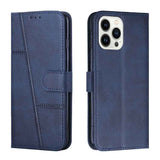 Stitching Calf Texture Buckle Leather Phone Case