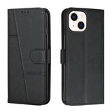 Stitching Calf Texture Buckle Leather Phone Case