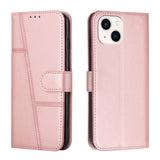 Stitching Calf Texture Buckle Leather Phone Case