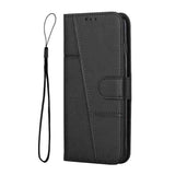 Stitching Calf Texture Buckle Leather Phone Case