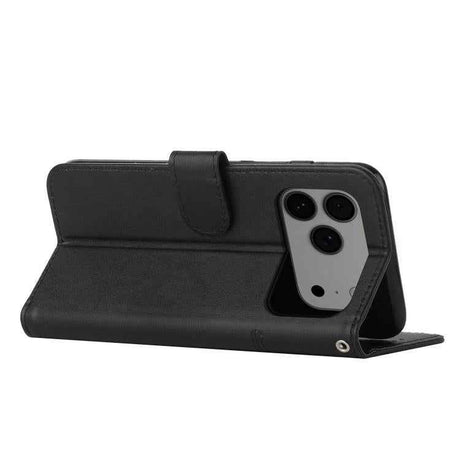 Stitching Calf Texture Buckle Leather Phone Case