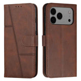 Stitching Calf Texture Buckle Leather Phone Case