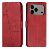 Stitching Calf Texture Buckle Leather Phone Case