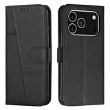 Stitching Calf Texture Buckle Leather Phone Case
