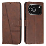 Stitching Calf Texture Buckle Leather Phone Case