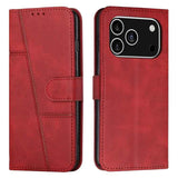 Stitching Calf Texture Buckle Leather Phone Case