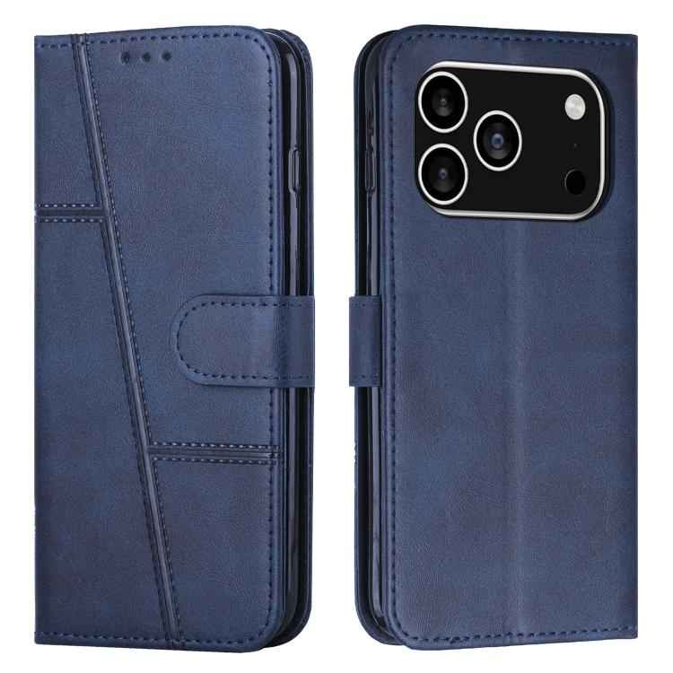 Stitching Calf Texture Buckle Leather Phone Case