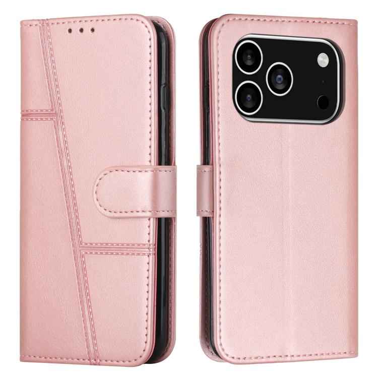 Stitching Calf Texture Buckle Leather Phone Case