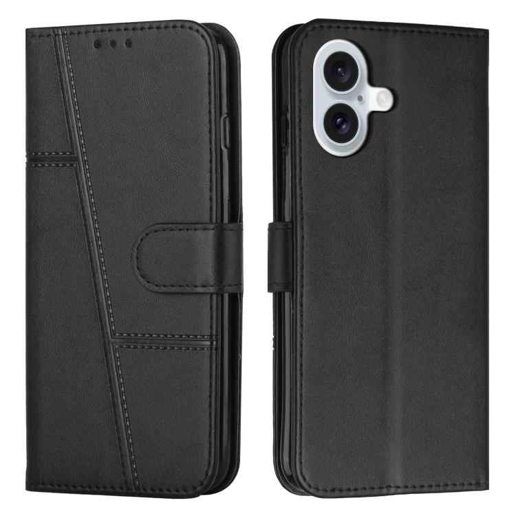 Stitching Calf Texture Buckle Leather Phone Case